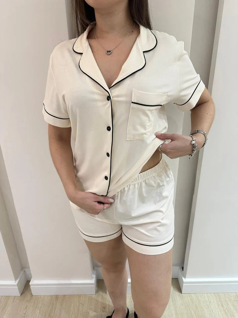 Pijama Americano Luxo Off-White