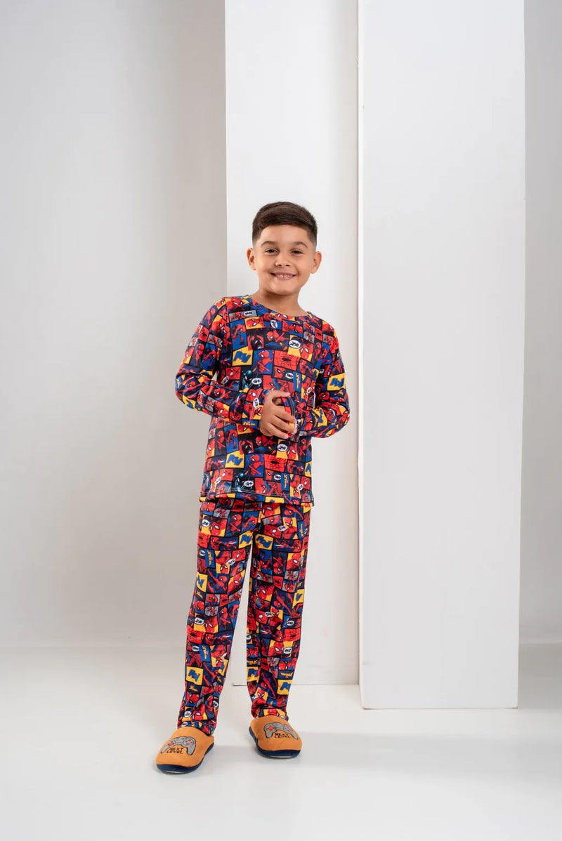 Pijama Longo Infantil Homem Aranha Gibi