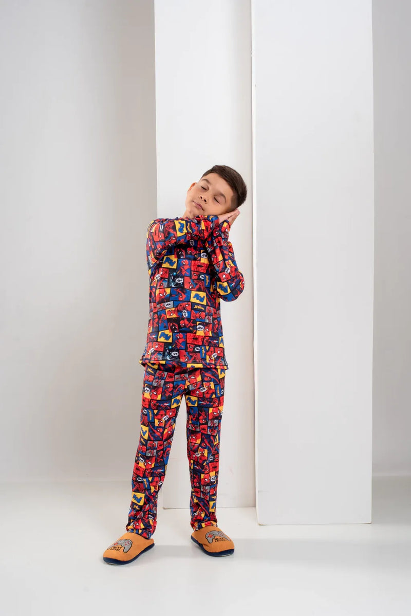 Pijama Longo Infantil Homem Aranha Gibi
