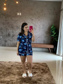 Pijama Americano Curto Stitch Noite