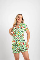 Pijama Americano Curto Superpoderosas Xadrez