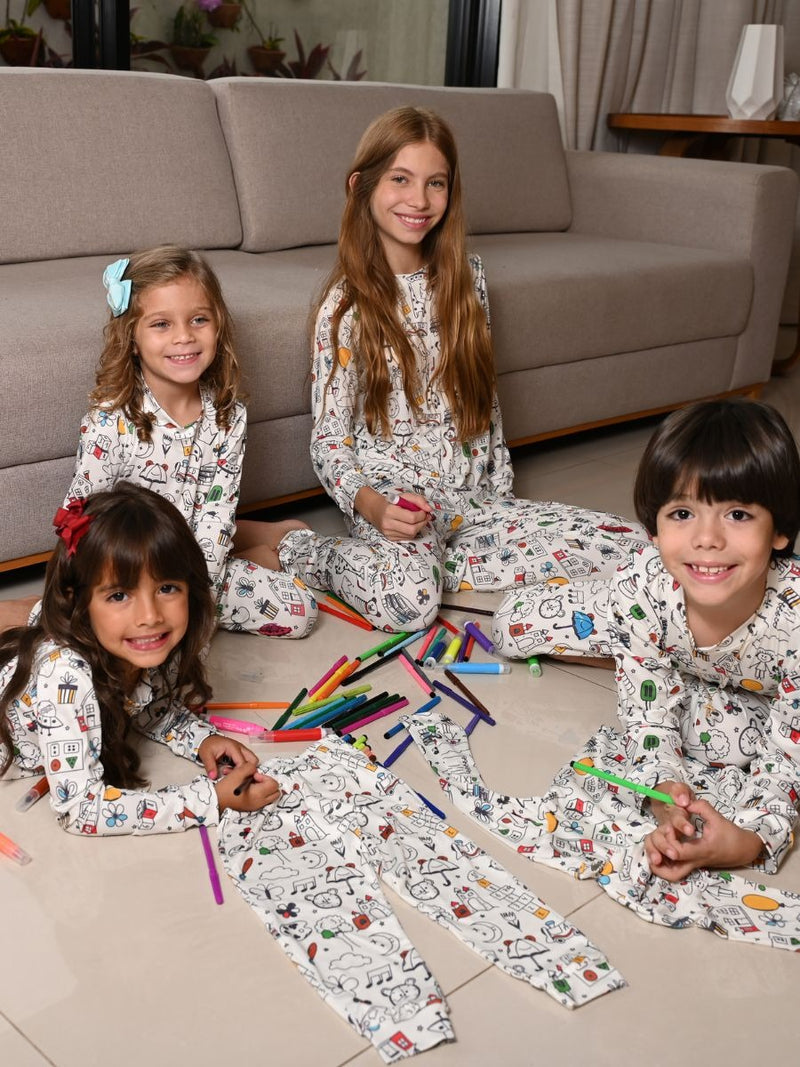 Pijama Perfeito + 12 Canetinhas Coloridas que Saem na Lavagem