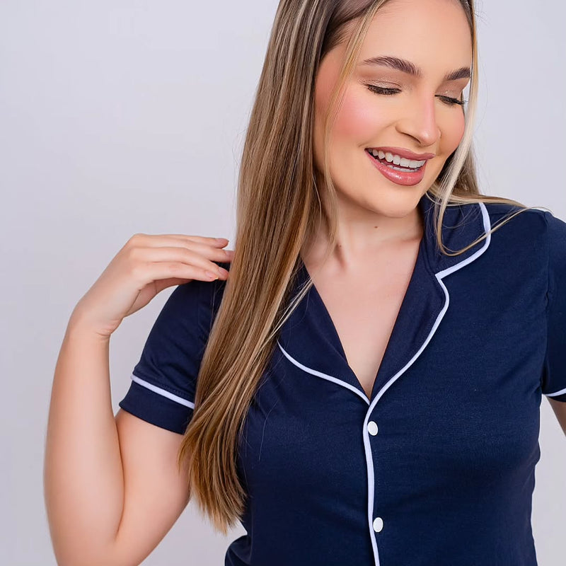 Pijama Americano Luxo Blue