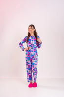 Pijama Longo Infantil Stitch e Anjo Quadriculado